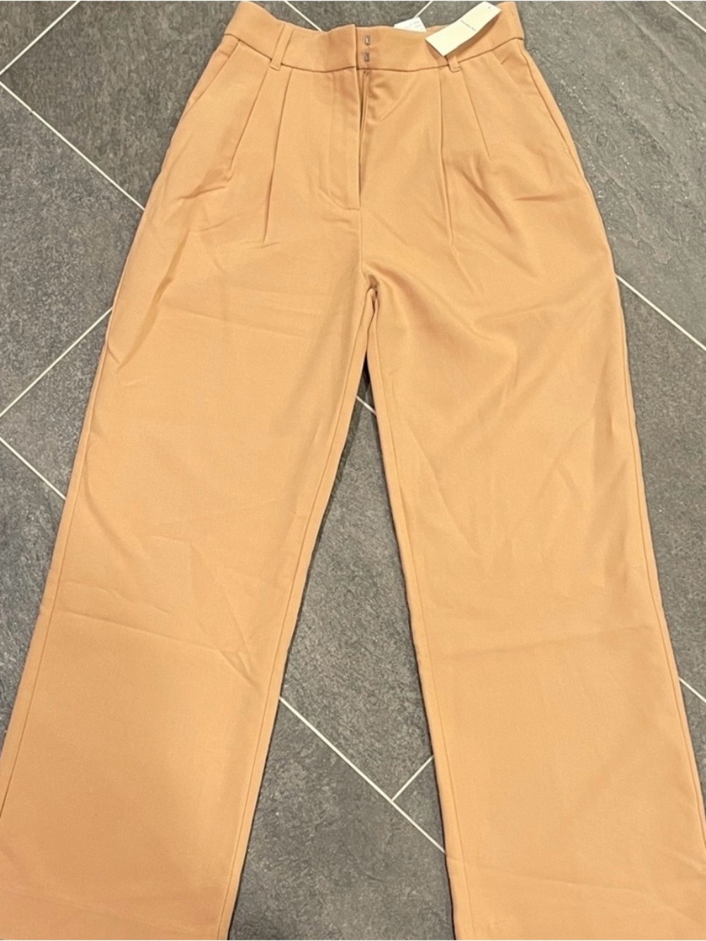 Abercrombie & Fitch High-Waist Wide-Leg Pants in Camel
